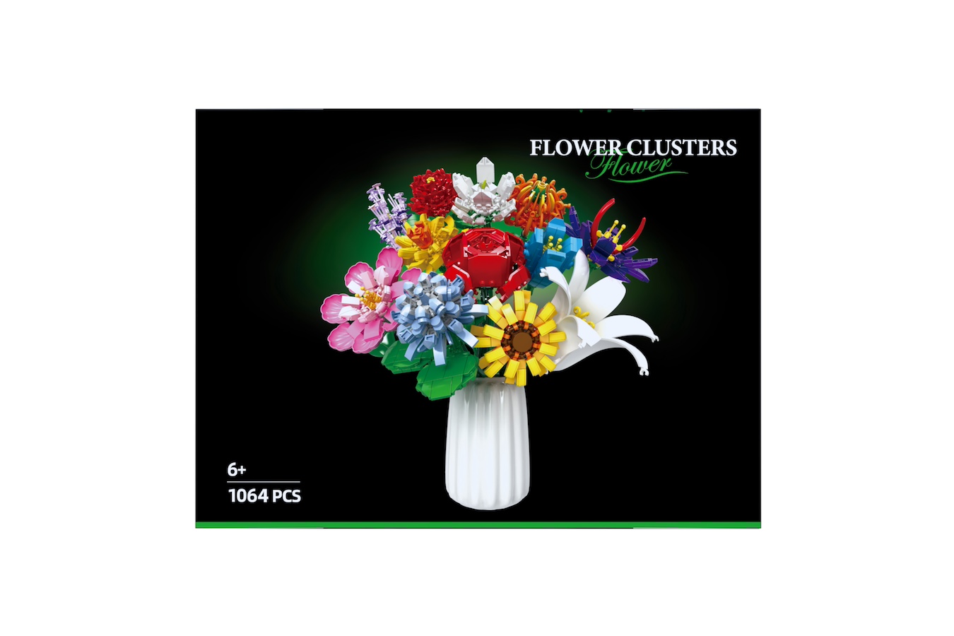 12 bloemen bouwspeelgoed voor volwassenen, 2180 stuks bloemenboeket