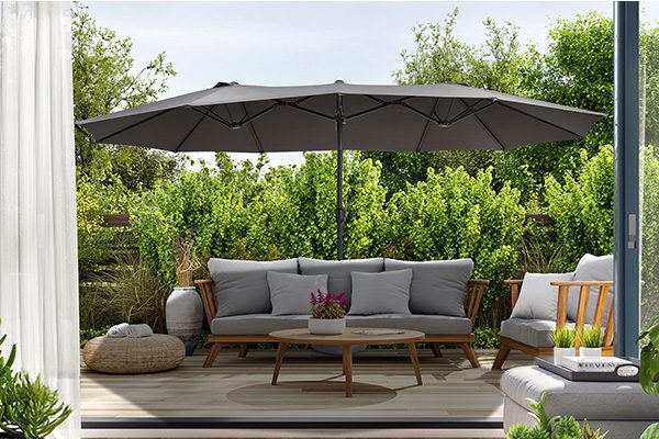 Dubbele parasol met beschermhoes - Lifa Garden