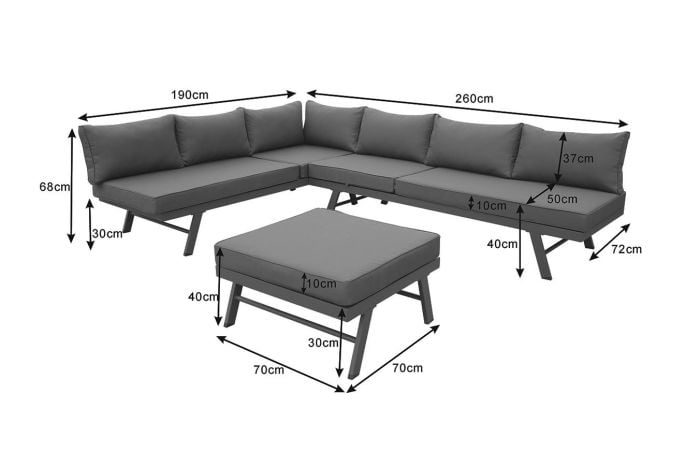 Loungeset met zonnebed Modica