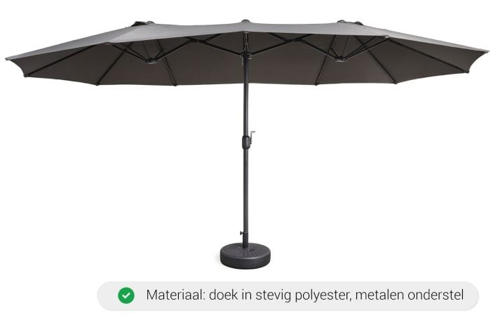 Dubbele parasol met hoes