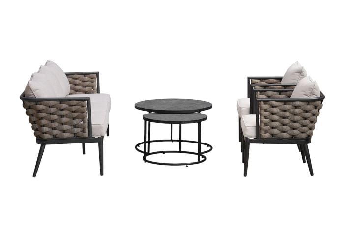 Loungeset met 2 salontafels Brezza – Feel Home