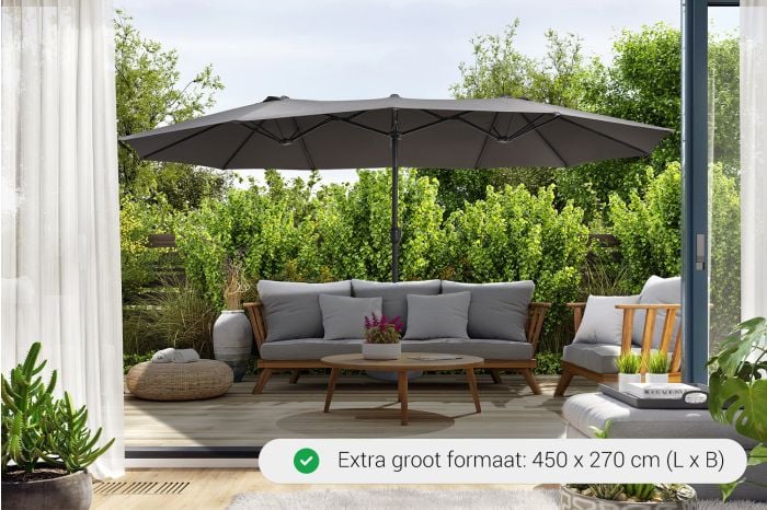 Dubbele parasol met hoes