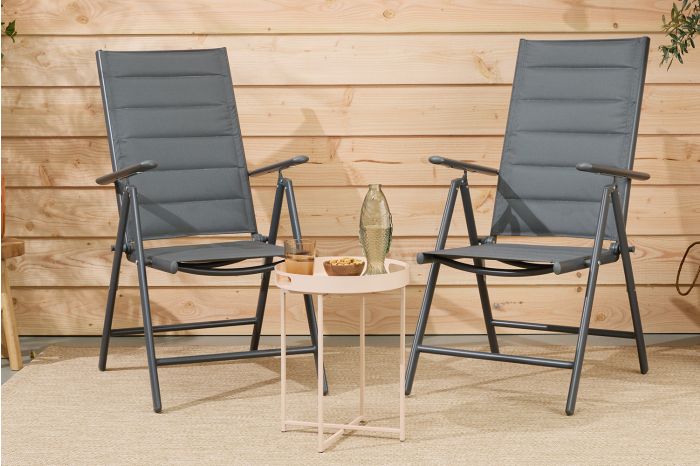 Set van 2 tuinstoelen met vulling Set van 2 tuinstoelen met vulling