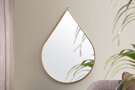 Grote druppelvormige spiegel Anna – Goud