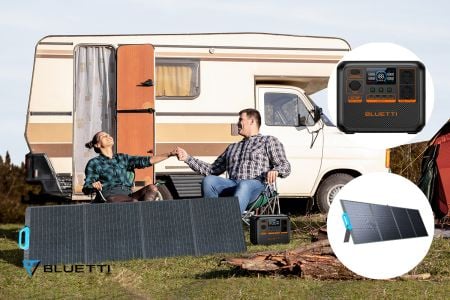Draagbare powerstation met 200 W zonnepaneel - Bluetti