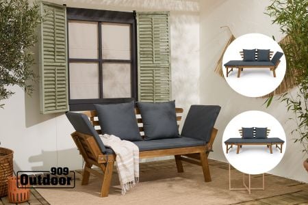 Houten tuinbank met ligfunctie - 909 Outdoor