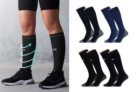 2 paar compressiekousen voor heren en dames