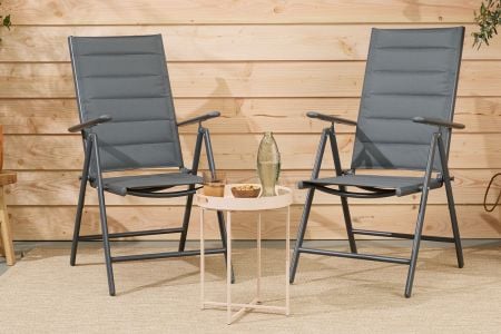 Set van 2 tuinstoelen met vulling