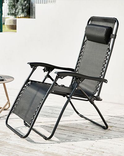 Verstelbare ligstoel - zwart