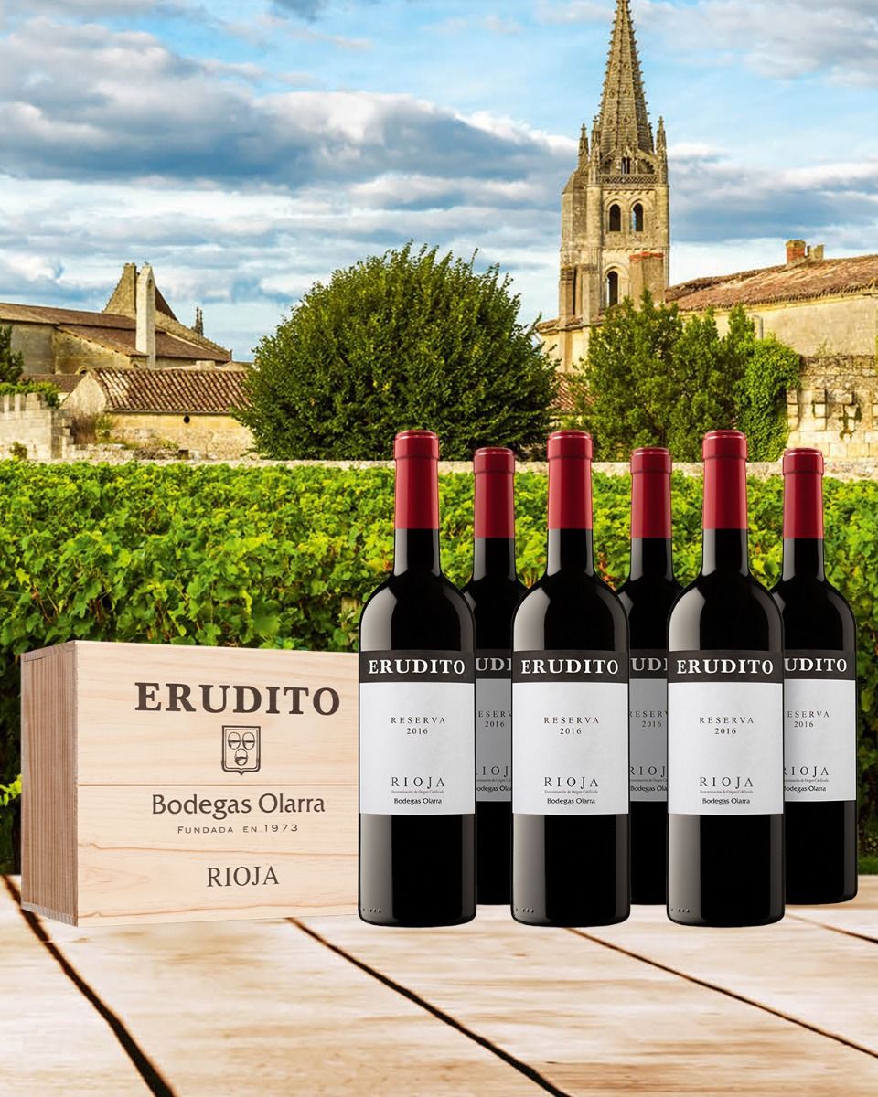 Erudito Bodegas Olarra Rioja Reserva DOC in kist - Rioja Spanje