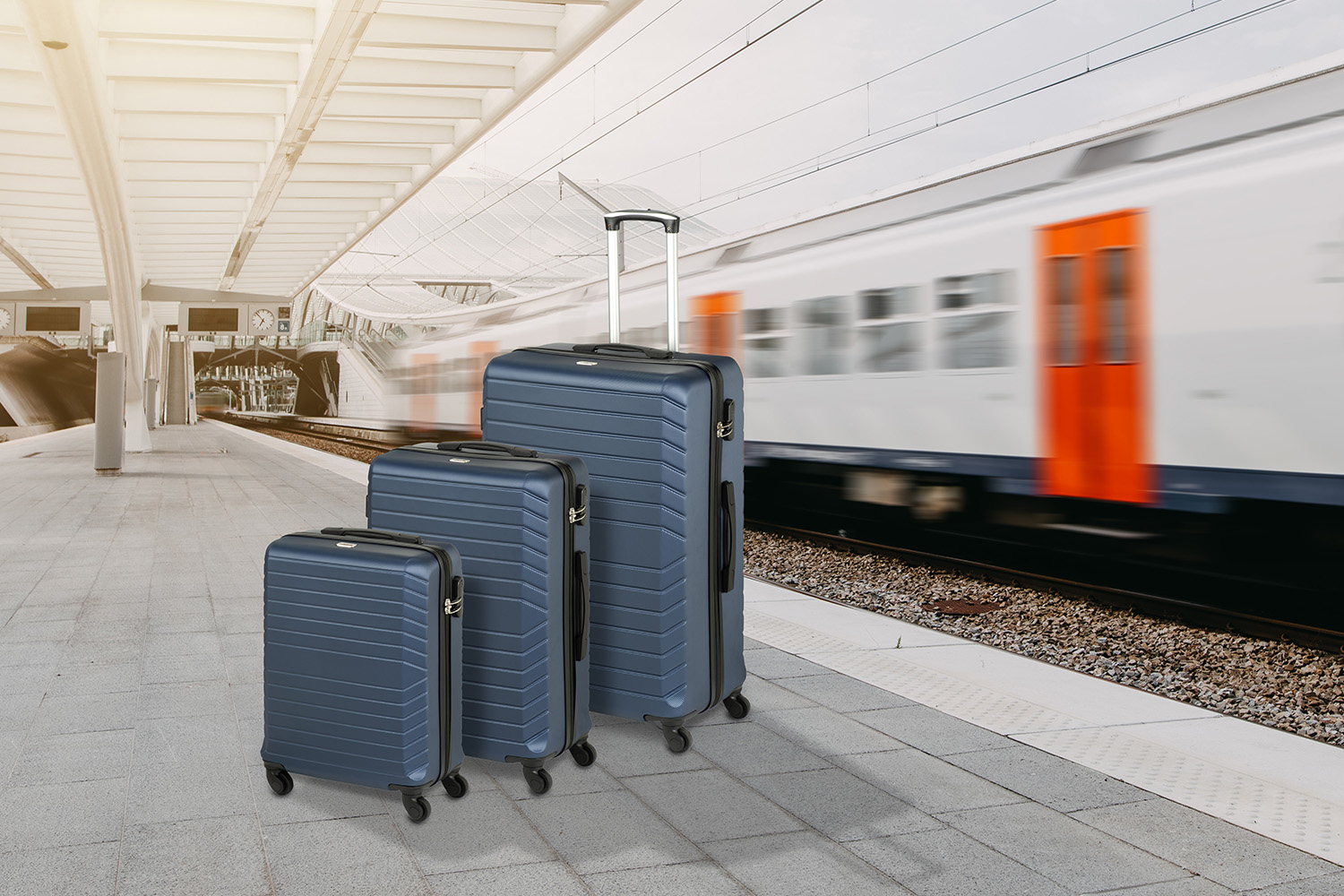 Set van 3 hardcase trolleys Stripe