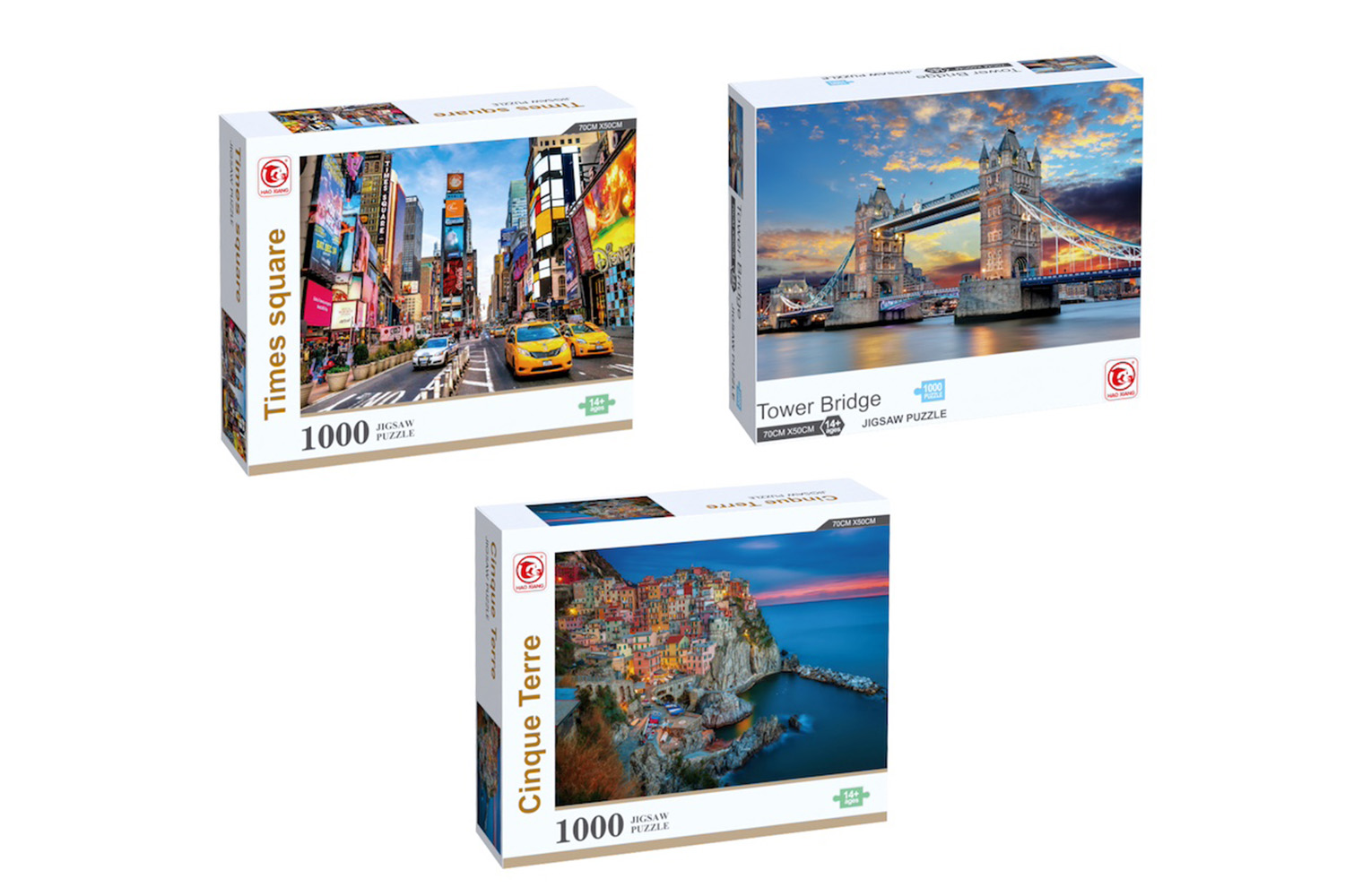 Set van 3 puzzels (1000 stukjes) - wereldsteden