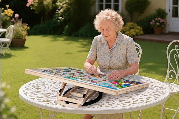 Draaibare houten puzzelorganizer deluxe