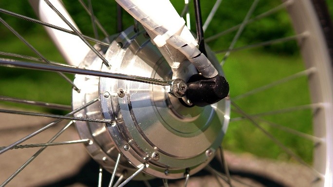 Voorwielmotor van een elektrische fiets